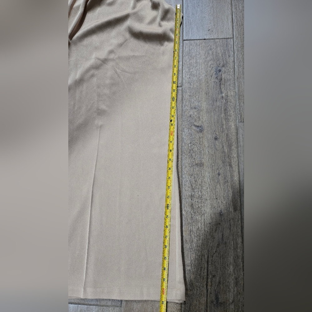 L'AGENCE Aubrie Mid Rise Wide Leg Satin Pant Latte Size 12 - Picture 15 of 16